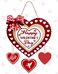 Ahzemepinyo Wooden Heart Decorative Signage Happy Valentine's Day for Door