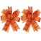 Whaline 2 Pack Wreath Bow Multi-Layer Orange Buffalo Plaids Wreath Bow Rustic Handmade Farmhouse Bow Decorative Craft Bow for Indoor Outdoor Autumn Thanksgiving Day Party Supplies