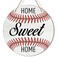 Yuzi-n Home Sweet Home Softball Wreath Sign for Front Door, 10" Circle Sign for Wreaths, Rustic Softball Sports Wooden Round Wreath Hanging Sign Plaque Wood Door Hanger Wall Decor