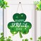 St Patrick's Day Front Door Sign Wooden Shamrocks Plaque Wreath Ornament Irish Hanging Welcome Board Spring Home Wall Green Lucky Shamrock Truck Decoration, Clover Style