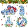 Zhanmai 4 Pcs Winter Diamond Painting Hanging Sign Set 5d Diamond Painting Christmas Gnome Snowman Diamond Art Set for Adults Wreath Kits for Christmas Tree Wall Door Window Decorations