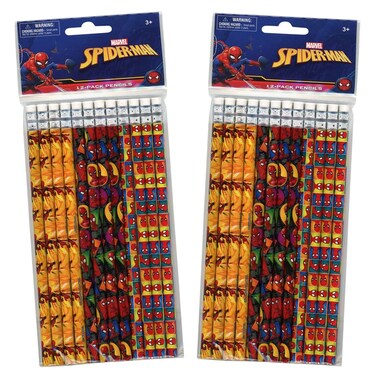 Luti 24 Spiderman Wooden Pencils Variety Pack for Schools, Parties, and Rewards,1 Count (Pack of 24)