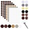 120 Pieces Self Tapping Plastic Screw Cap Covers and 324 Pieces Self Adhesive Screw Hole Stickers, Waterproof Self Adhesive Screw Covers for Wood Screws Wall Cabinets Desk Screws