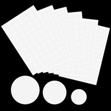 6 Sheets 580 PCS Screw Hole Covers White Furniture Stickers Self-Adhesive Screw Hole Stickers White 3 Sizes PVC Round Plastic Stickers for Wood Cabinet Shelf Furniture Screw