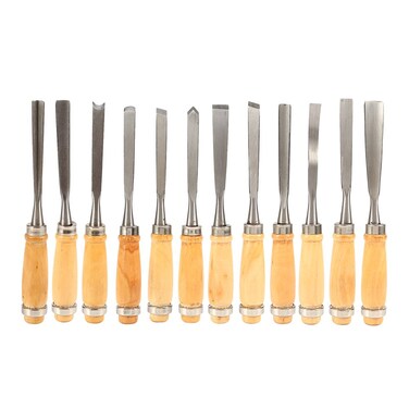 12pcs Wood Carving Hand Chisel Tool, Sculpting Chisel,Carving Tools Woodworking Professional Gouges Set