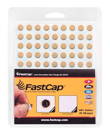 FastCap - Screw Hole Covers, 3/8" (9mm) Round Stickers - Ideal for Professional Woodworking, Furniture, and Cabinetry Projects - One Sheet of 90 Caps- Unfinished Real Wood, Color - Alder