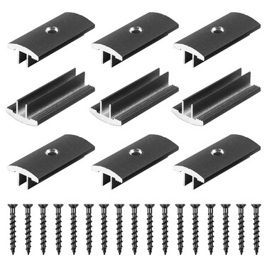 ZUYIYI 100 Packs Hidden Deck Fasteners Aluminum Alloy Clips for Deck Fastening, Composite Decking Boards Fasteners with Screws, 1/4" Gap Spacing T Clips for Decking