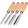 GREBSTK 4pcs Semicircle Chisel Set Carpenter Gouge Chrome Vanadium Steel Semi-Circular Cr-V Woodworking Carving Chisel