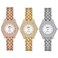 CdyBox 3Pack Women Bling Diamond Watch Steel Band Wrist Watch Casual Quartz Watch Wholesale