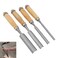 Omninmo 4PCS Carpenter Engraving Chisel Set Semi-Circular Woodworking Chisel Carving Chisel Chrome Vanadium Steel Carpenter Wood Carving DIY Gouge Chisels Tool for Beginners Hobbyists