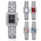 CdyBox 5Pack Women Small Square Diamond Watches Alloy Quartz Ladies Bracelet Wristwatch Crystal Watch