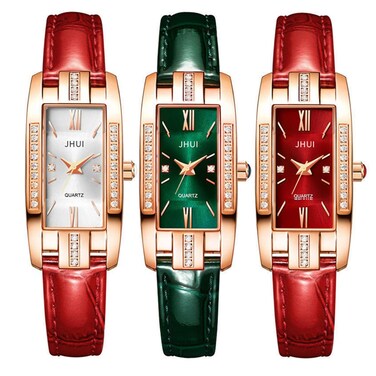 CdyBox 3 Pack Lady Quartz Small Watch with Square Roman Numerals Dial Vintage Dress Watch Rhinestone Wristwatches