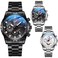 CdyBox Men Steel Band Sports Watches Fashion Quartz Wristwatch Business Wrist Watch