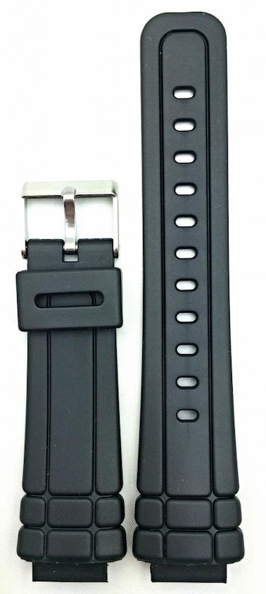NewLife 16mm Black Rubber Watchband - Comfortable and Durable PVC Material Replacement Watchstrap for Men and Women
