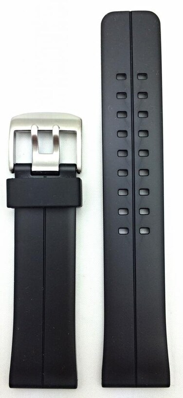 NewLife 24mm Black Rubber Watchband - Comfortable, Durable, and Smooth PVC Material Replacement Watchstrap for Men and Women