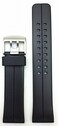 NewLife 24mm Black Rubber Watchband - Comfortable, Durable, and Smooth PVC Material Replacement Watchstrap for Men and Women
