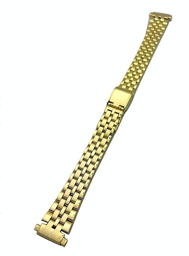 NewLife 12-16mm Metal Stainless Steel Watchband Women's Gold Tone Bracelet Replacement Watchstrap with Clasp