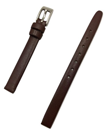 8mm Brown, Flat, Elegant Calf Leather Watchband   Genuine Leather Replacement Watchstrap that brings New Life to Any Watch (Womens Standard Length)