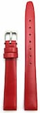 12mm Red Genuine Calfskin Leather Watchband   Elegant, Flat, Smooth Replacement Wrist Watchstrap that brings New Life to Any Watch (Womens Standard Length)