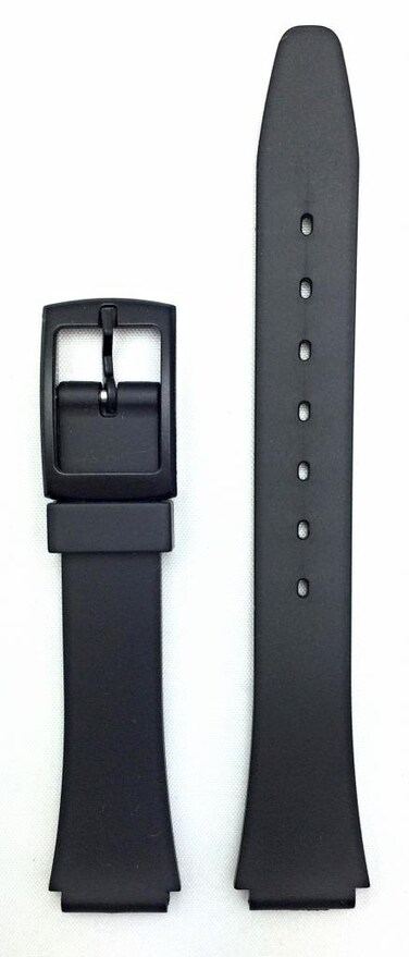 NewLife 13mm Black Rubber Watchband   Comfortable and Durable PVC Material Replacement Watchstrap that brings to Any Watch for Women