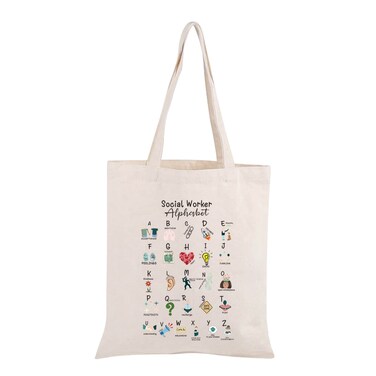MBMSO Social Worker Canvas Tote Bag Social Worker Thank You Gift Social Work Shopping Bag Social Worker Grad Gift (Social Worker Tote)