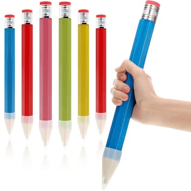 Tinlade 6 Pcs Wooden Jumbo Pencils for Prop, Funny Big Pencil Huge Giant Pencil 14 Inch Large Pencil for Home and School Supplies, Kids, Preschoolers