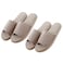 ARTIBETTER 2 Pairs Womens Indoor House Slippers Summer Linen Home Shoes Open Toe Slip on Cotton House Slippers Hotel Slippers Beige 29cm