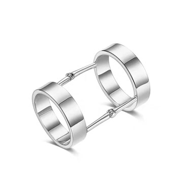 Personalized Double Hinged Loop Activity Rings for Women Men Punk Gothic Statement Knuckle Joint Flexible Bending Stackable Middle Tial Finger Rings Fashion Minimalist Jewelry BFF Birthday Gifts