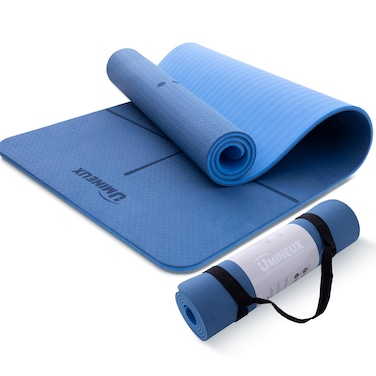 UMINEUX Yoga Mat for Women Men, 2/5 Inch Extra Thick Yoga Mat, Dual Non Slip textured, Eco Friendly TPE Pilates Fitness Mats, Exercise Mats for Home Workout with Carrying Strap
