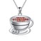 JERWLI Coffee Cup Necklace Sterling Silver Coffee Cup and Coffee Bean Pendant Necklace Cute Coffee Lovers Jewelry Gifts for Women