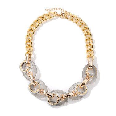 DL DiLiCa Fashion Chunky Acrylic Statement Chain Necklace Jewelry for Women, Novelty Choker Collar Necklace Jewelry Gift for Women