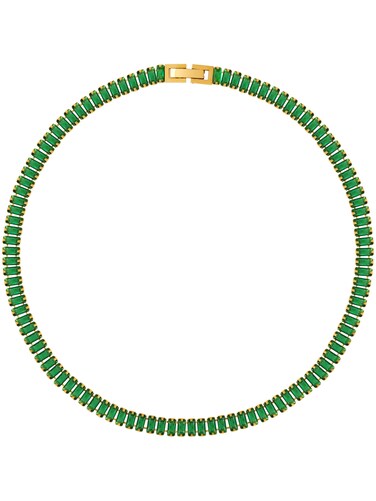 Sacina Emerald Green Choker Necklace, Emerald Necklaces for women, Green Necklace, Tennis Necklace, Christmas Jewelry Gift for Women