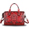 Genuine Leather Top Handle Handbag for Women Handmade Vintage Satchel Retro Cowhide Crossbody Handbags Purse Hobo Bag (Red)