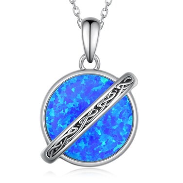 Peireara Saturn Necklace for Women 925 Sterling Silver Saturn Pendant Necklace Planet Space Saturn Jewelry Gifts for Women