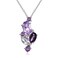 Ice Gems Sterling Silver African Amethyst, Amethyst and White Topaz Cluster Tonal Necklace