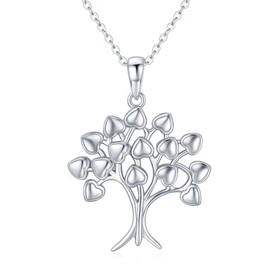 KINGWHYTE Tree of Life Necklace S925 Sterling Silver Tree Pendant Necklace Jewelry Gifts for Women Wife Daughter with 18+2 Chain
