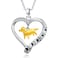TakNii Dog Necklace for Women 925 Sterling Silver Gold Plated Paw Print Heart Pendant Cute Pet Jewelry Gifts for Her Birthday Anniversary Valentines