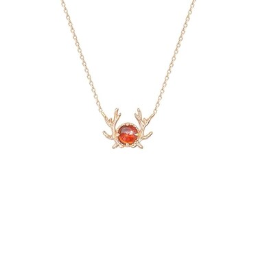 SZYuanQi Luxury 925 Sterling Silver Elk Garnet Women's Necklace - Best Confession Gift Birthday Gift, Christmas Gift-Give her a different surprise