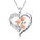 LWXIE Diamond Rose Heart Necklace for Women 925 Sterling Silver Love Heart Rose Pendant Necklaces with Lab Grown Diamond Jewelry Gifts for Her