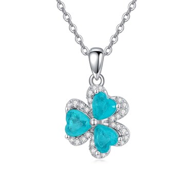 EUSJ Four Leaf Clover Necklace for Women 925 Sterling Silver Clover Necklace Lucky Clover Pendant Valentine's Day Christmas Wedding Jewelry Gifts for Women