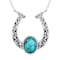 Fuguangju Horseshoe Necklace 925 Sterling Silver Turquoise Horseshoe Necklace for Women Western Horseshoe Jewelry Gifts for Women
