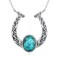 Fuguangju Horseshoe Necklace 925 Sterling Silver Turquoise Horseshoe Necklace for Women Western Horseshoe Jewelry Gifts for Women