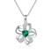 Gnteey Lab Grown Emerald Necklace 925 Sterling Silver Flower Pendant Necklace 6.5 * 6.5mm Heart Shape Emerald Pendant Necklace for Women
