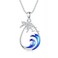 LWXIE Diamond Palm Tree Necklace for Women 925 Sterling Silver Palm Tree Pendant Necklace with Waves and Seagulls Summer Beach Jewelry Gifts