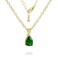 JIANGYUE Emerald Necklace For Women - 18K Gold Plated Chain Necklace Pear Drop Emerald Pendant Dainty Necklace For Women Trendy May Birthstone Necklace