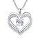 Zhi Kexin Double Heart Necklace for Women 925 Sterling Silver Fine Jewelry Sparkling CZ Pendant Heart Necklaces Birthday Valentines Anniversary Christmas Jewelry Gift for Women Wife Mom Her