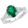 MAX + STONE 10K White Gold Green Emerald Rings for Women   May Birthstone Ring with Emerald Gemstone   Hypoallergenic Gemstone Gold Ring   Emerald Statement Cocktail Rings Size 6