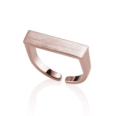 namana Plain Bar Ring for Women, Open Rose Gold Ring with a Brushed Finish, Adjustable Rings for Women in Matte Finish, Simple Rose Gold Rings for Women, Stylish Womens Ring