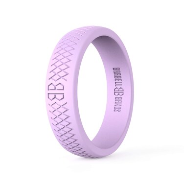 Barbell Bands Silicone Ring For Women   Premium Rubber Wedding Band   Perfect For Fitness, Lifting, Active Lifestyle - Comfortable and Durable (Lilac, 7)