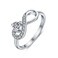 JO WISDOM Infinity Heart Promise Rings for Her Sterling Silver Friendship Ring for Women size 7